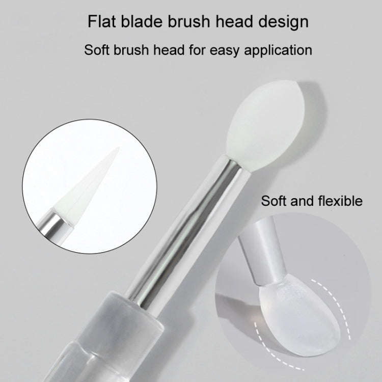 2pcs Nail Art Silicone Applicator Sticks Multi-Purpose Dabbing Powder Glitter Eyeshadow Brush App...