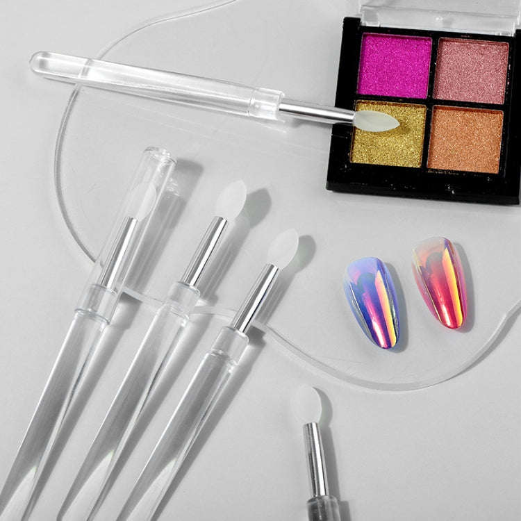 2pcs Nail Art Silicone Applicator Sticks Multi-Purpose Dabbing Powder Glitter Eyeshadow Brush App...