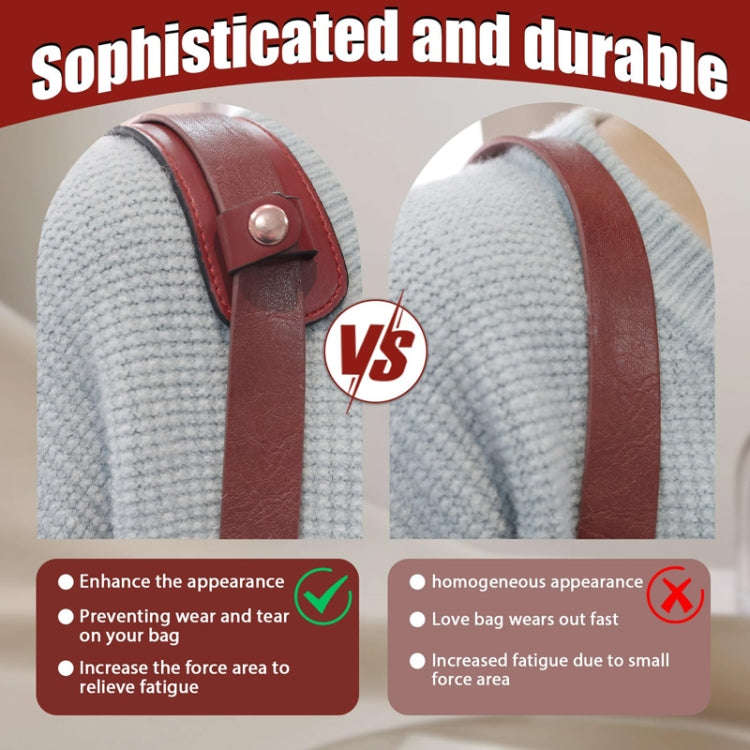 Simple Detachable Bag Anti Strangulation Leather Handle Accessory(Red)