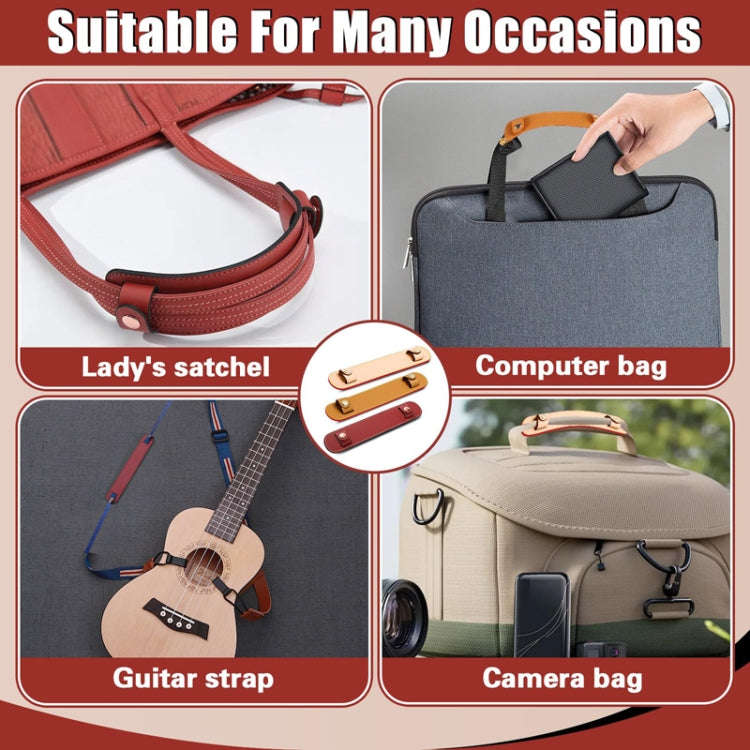 Simple Detachable Bag Anti Strangulation Leather Handle Accessory(Red)
