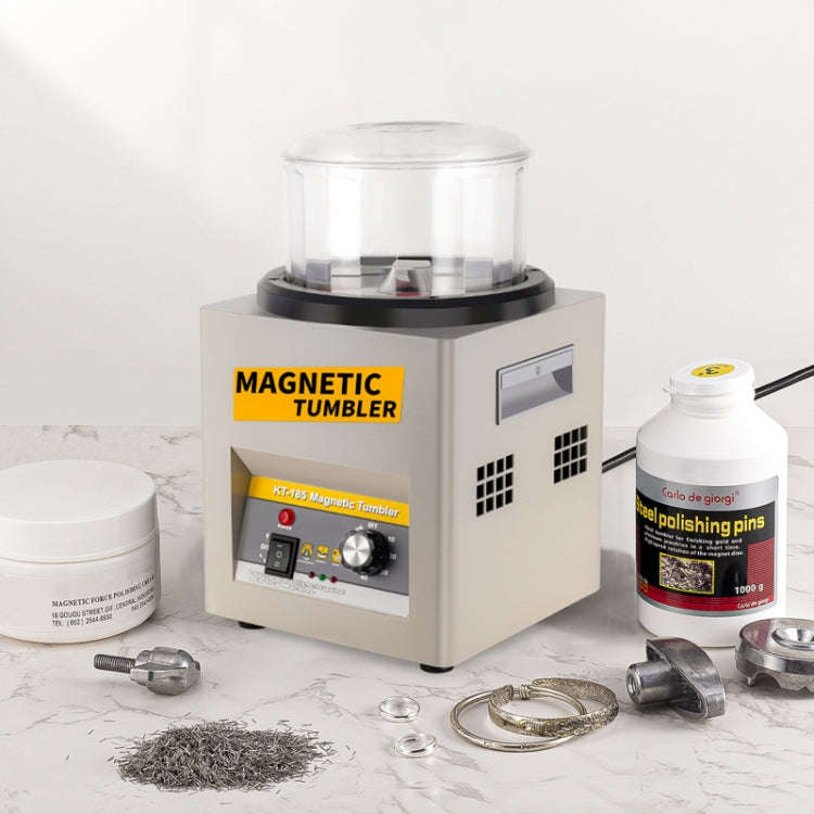 KT-185 Magnetic Polishing Tumbler Stainless Steel Deburring And Polishing Machine, EU Plug(Red)