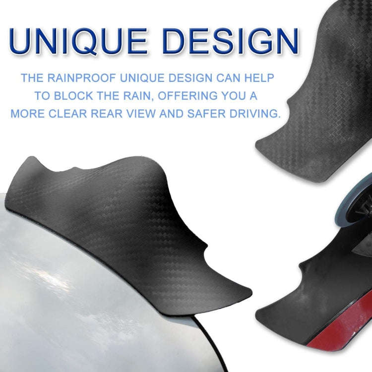 1pair Car Rearview Mirror Rain Eyebrow Blind Spot Reversing Round Mirror(White)