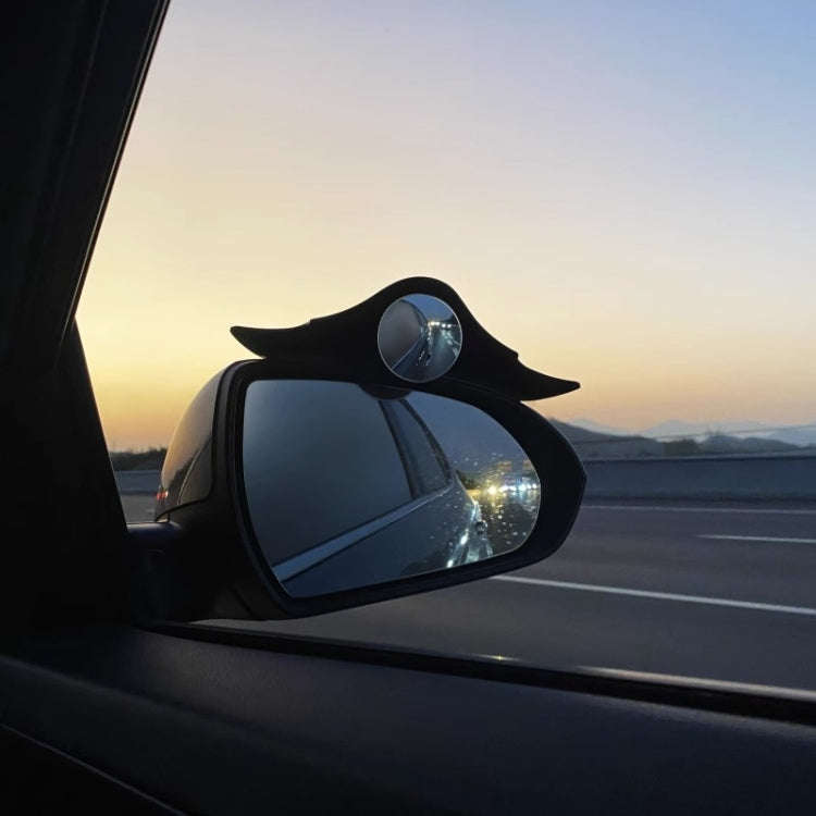 1pair Car Rearview Mirror Rain Eyebrow Blind Spot Reversing Round Mirror(White)