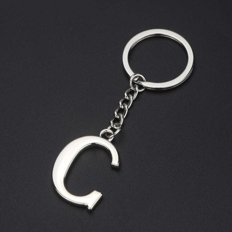 Double-Sided Three-Dimensional Plating Alphabet Keychain, Style: C