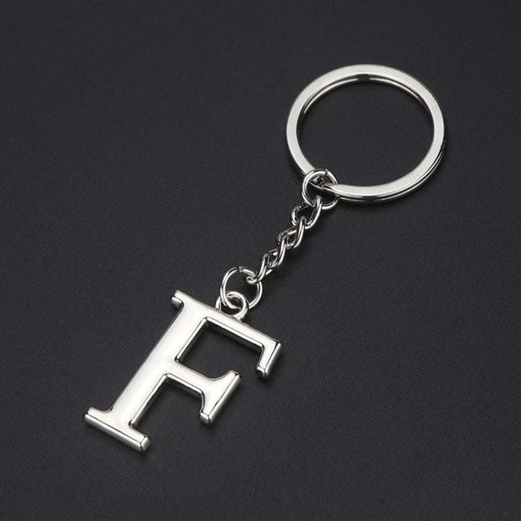 Double-Sided Three-Dimensional Plating Alphabet Keychain, Style: F