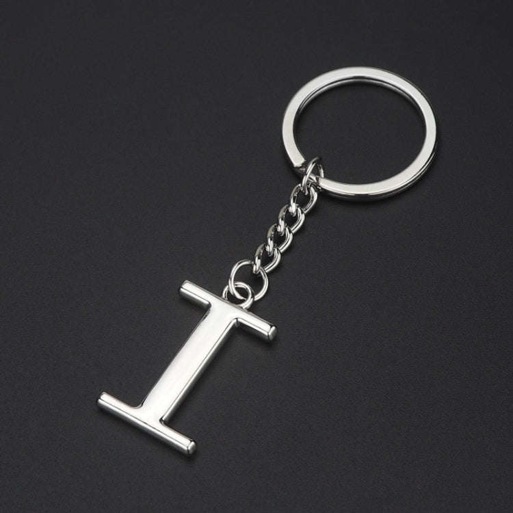 Double-Sided Three-Dimensional Plating Alphabet Keychain, Style: I