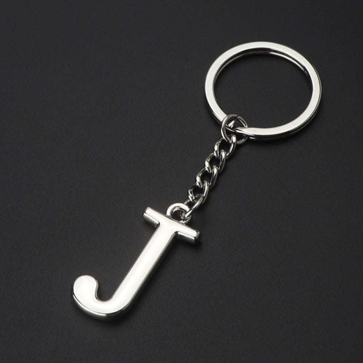 Double-Sided Three-Dimensional Plating Alphabet Keychain, Style: J
