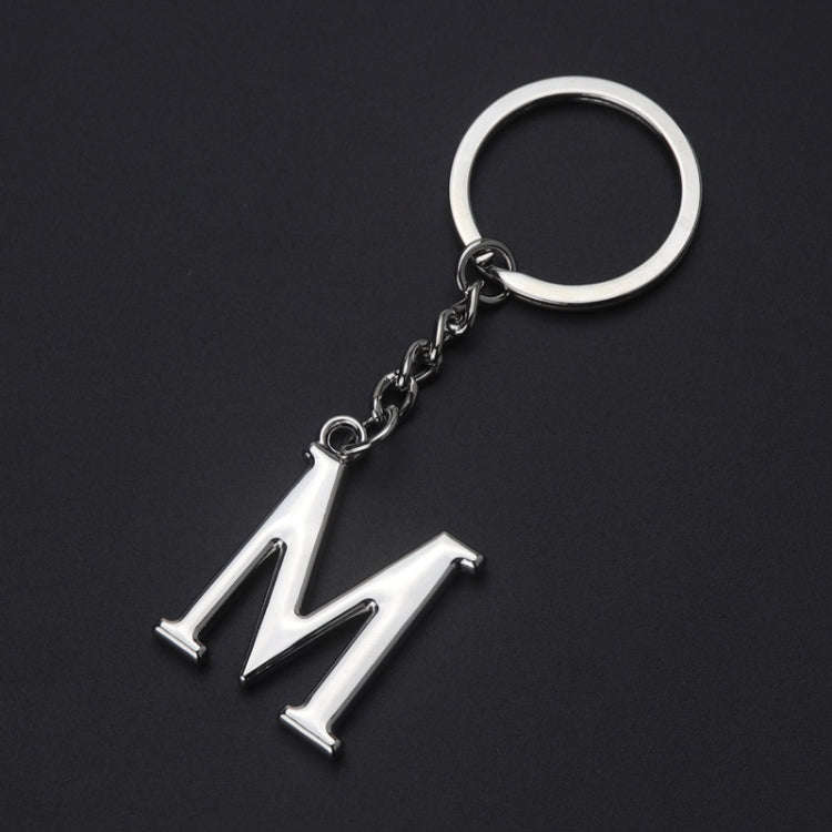 Double-Sided Three-Dimensional Plating Alphabet Keychain, Style: M