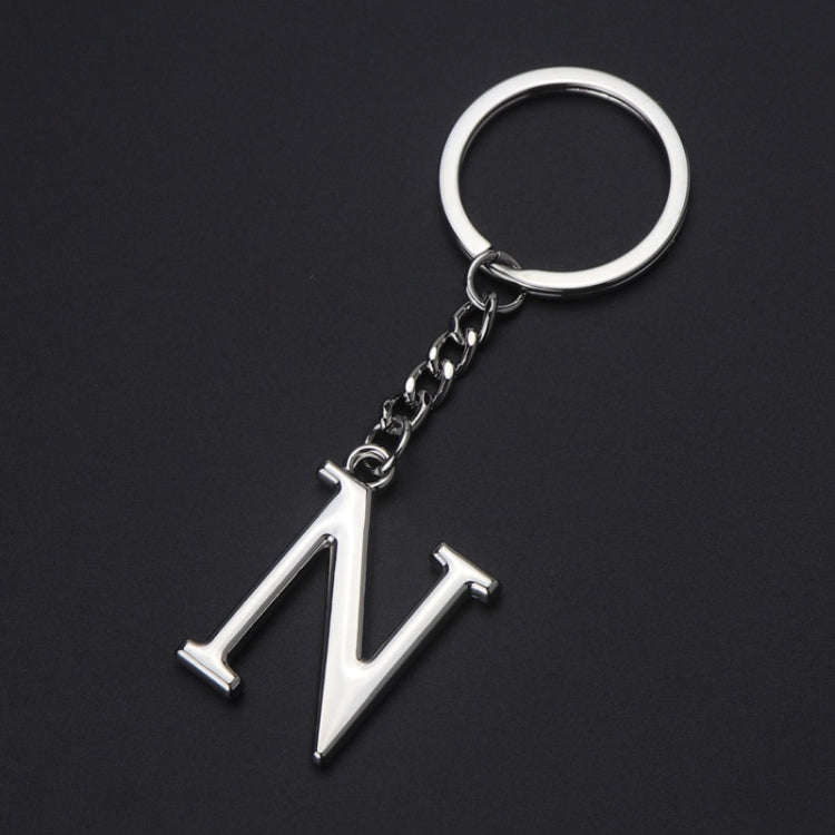 Double-Sided Three-Dimensional Plating Alphabet Keychain, Style: N