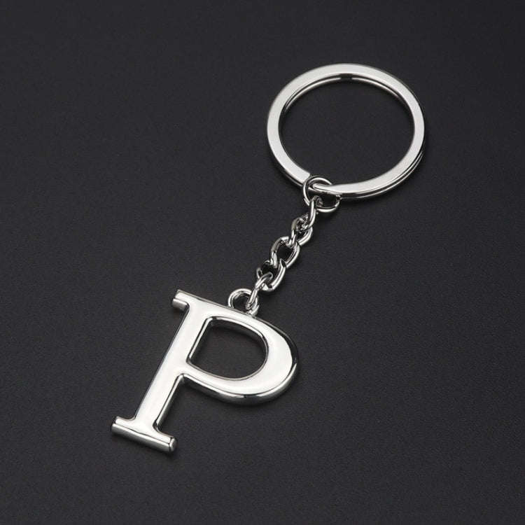 Double-Sided Three-Dimensional Plating Alphabet Keychain, Style: P