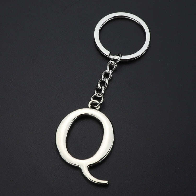 Double-Sided Three-Dimensional Plating Alphabet Keychain, Style: Q