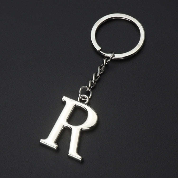 Double-Sided Three-Dimensional Plating Alphabet Keychain, Style: R