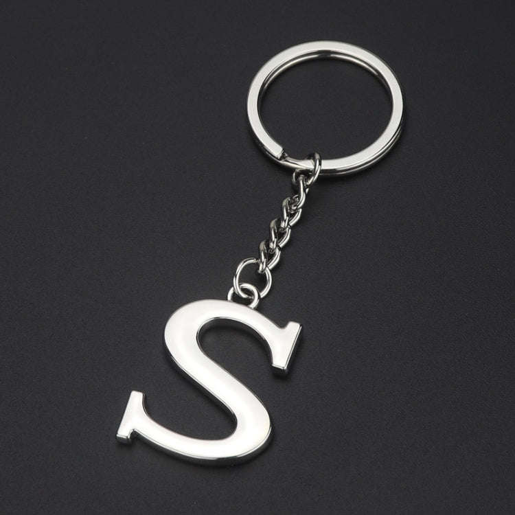 Double-Sided Three-Dimensional Plating Alphabet Keychain, Style: S