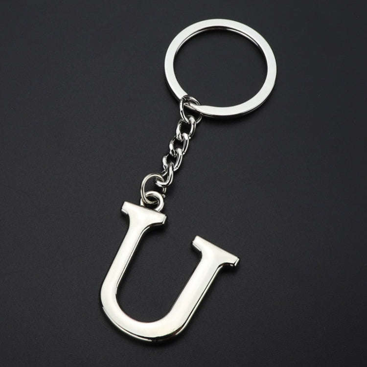 Double-Sided Three-Dimensional Plating Alphabet Keychain, Style: U