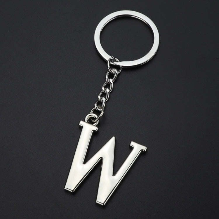 Double-Sided Three-Dimensional Plating Alphabet Keychain, Style: W