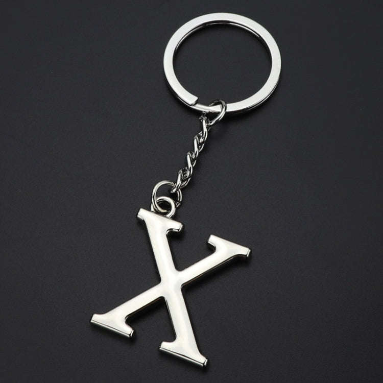 Double-Sided Three-Dimensional Plating Alphabet Keychain, Style: X