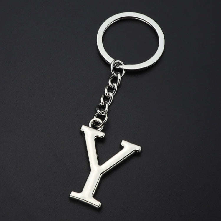 Double-Sided Three-Dimensional Plating Alphabet Keychain, Style: Y