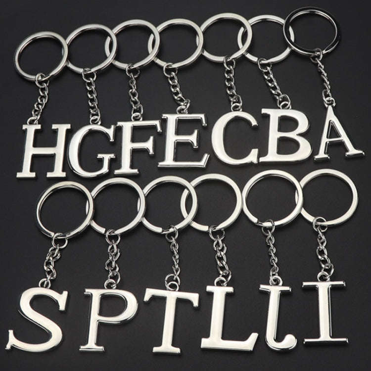 Double-Sided Three-Dimensional Plating Alphabet Keychain, Style: A