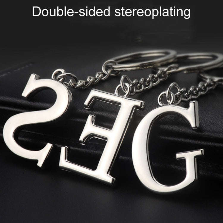 Double-Sided Three-Dimensional Plating Alphabet Keychain, Style: S
