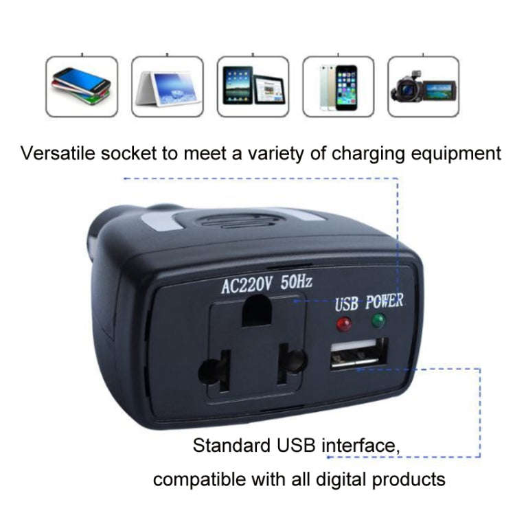 Meind 75W Mini Car Inverter Charger(12V To 110V)