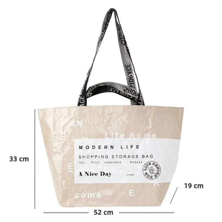 Eco-friendly Portable Large Capacity Shopping Bag Waterproof Folding Travel Bag, Color: Large Beige