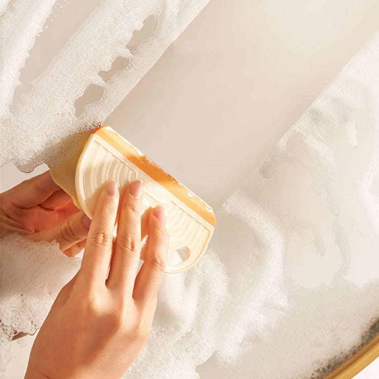 Mini Wiper Bathroom Mirror Glass Silicone Cleaning Tool Countertop Tile Scraper(Cream)