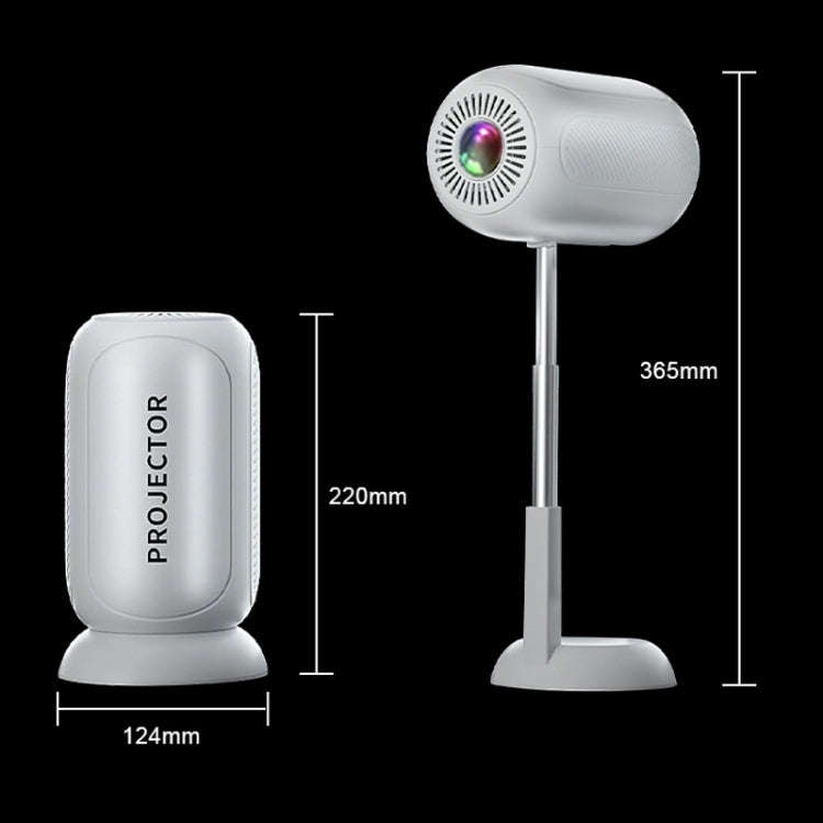 TS-6 Android 11 WiFi6 4K Mini Projector Hidden Lift Gimbal Projector US Plug(White)