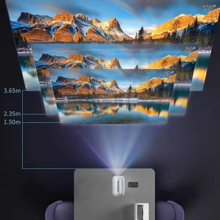 TS-6 Android 11 WiFi6 4K Mini Projector Hidden Lift Gimbal Projector US Plug(White)