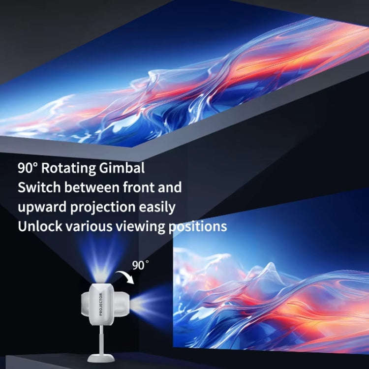 TS-6 Android 11 WiFi6 4K Mini Projector Hidden Lift Gimbal Projector US Plug(White)