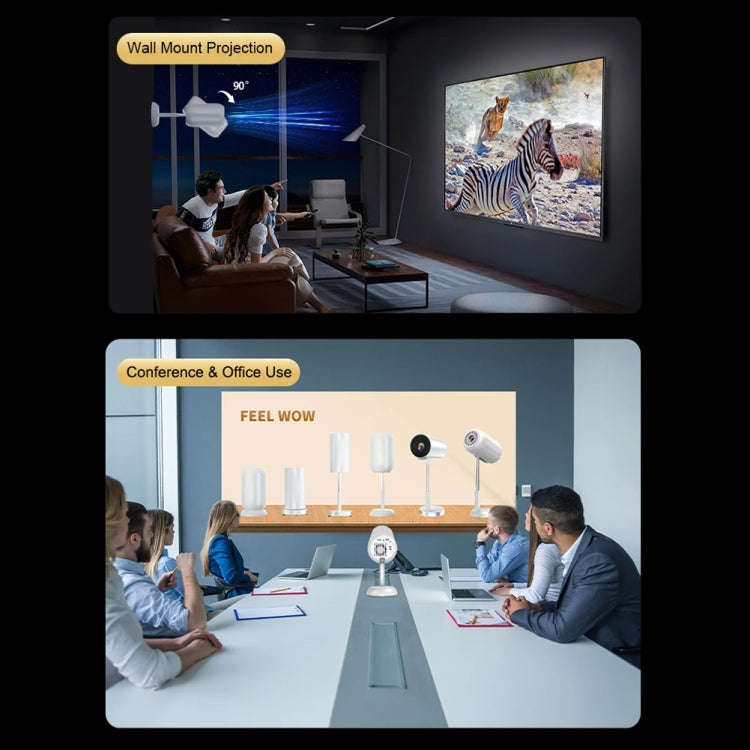 TS-6 Android 11 WiFi6 4K Mini Projector Hidden Lift Gimbal Projector US Plug(White)