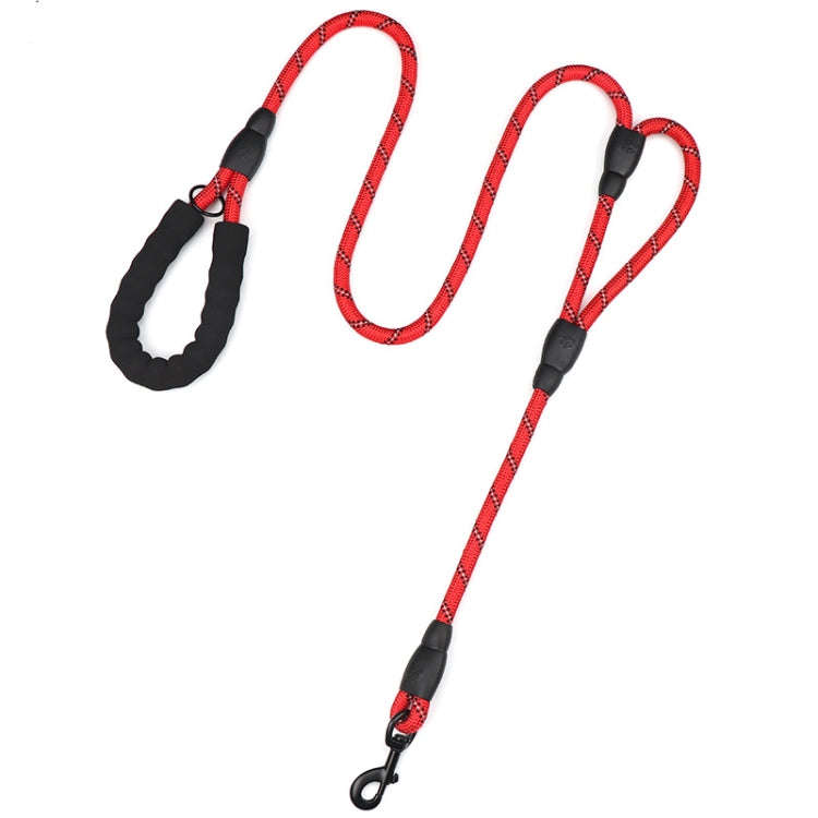 Double Handle Dog Leash Nylon Reflective Rope for Control Safety Training, Size: 150 x 1.2cm(Red)