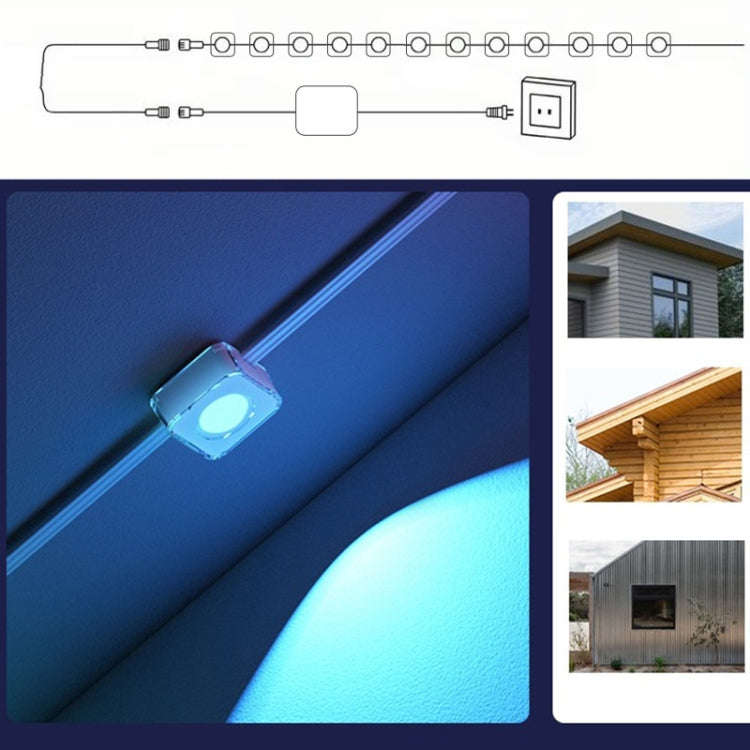 Bluetooth Outdoor Roof Lights Colorful Waterproof Smart Control Holiday Lights, Style: 15m 30 Lig...