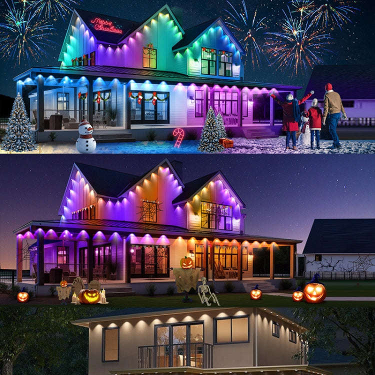 Bluetooth Outdoor Roof Lights Colorful Waterproof Smart Control Holiday Lights, Style: 15m 30 Lig...