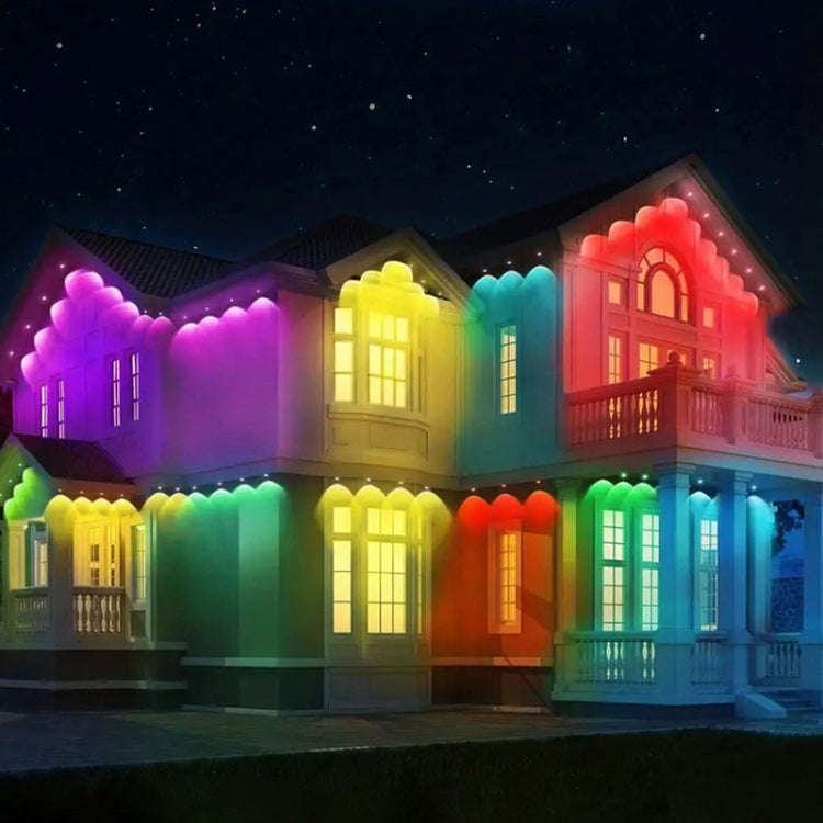 Bluetooth Outdoor Roof Lights Colorful Waterproof Smart Control Holiday Lights, Style: 15m 30 Lig...