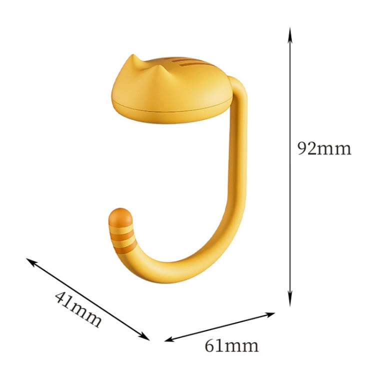 Removable Deskside Hanger Hook No-Punch Student Schoolbag Hook(Yellow)