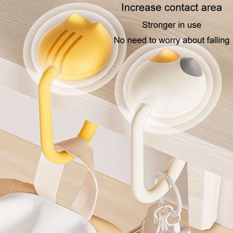 Removable Deskside Hanger Hook No-Punch Student Schoolbag Hook(Yellow)