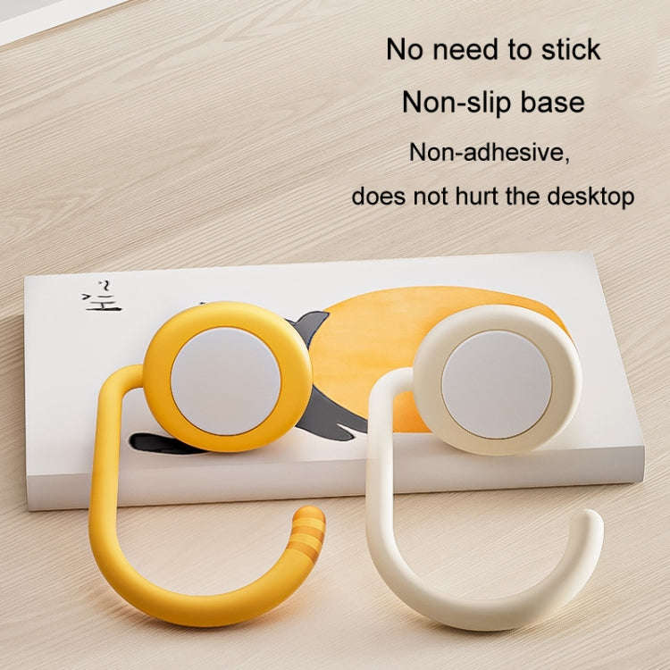 Removable Deskside Hanger Hook No-Punch Student Schoolbag Hook(Yellow)