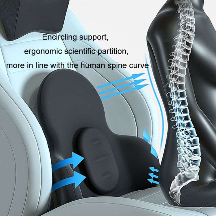 Multifunctional Car Memory Foam Adjustable Lumbar Support, Color: Classic Coffee