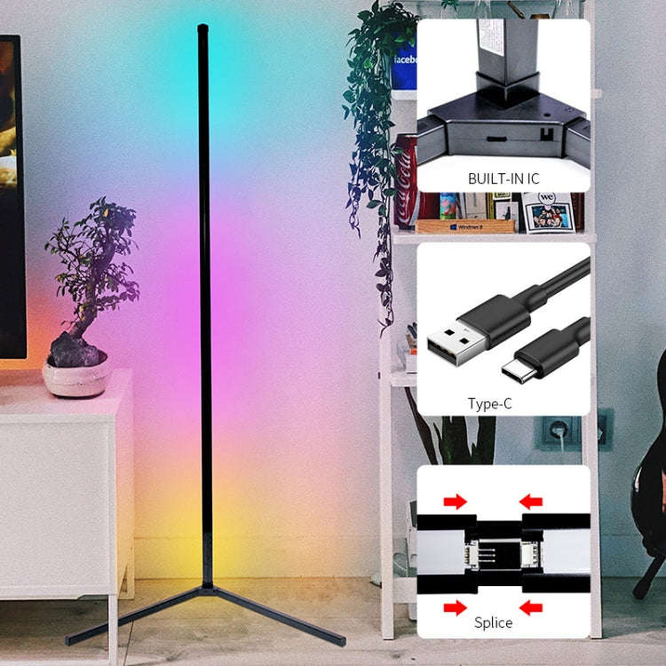 1.42m 5V Bluetooth Wall Corner Ambient Light APP Remote Control Bedroom Floor Lamp