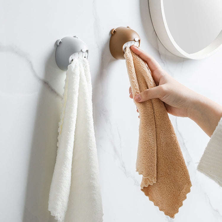 Bear Towel Holder Bathroom Towel Hooks Kitchen Rag Stopper Washcloth Dishcloth Storage(Coffee)