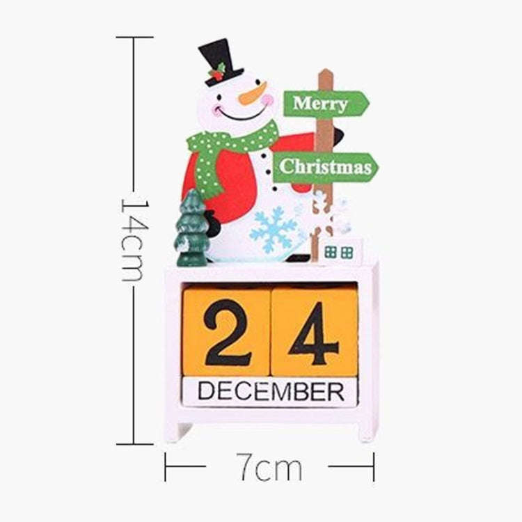 Children Toy Christmas Gift Wooden Calendar Christmas Eve Desktop Ornament, Style: Moose