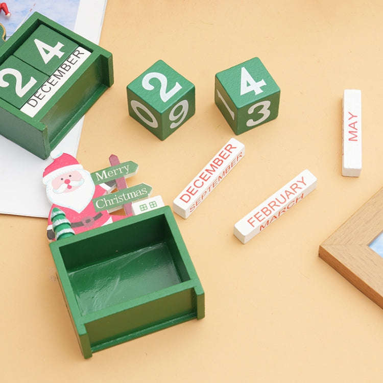 Children Toy Christmas Gift Wooden Calendar Christmas Eve Desktop Ornament, Style: Calendar Tree ...
