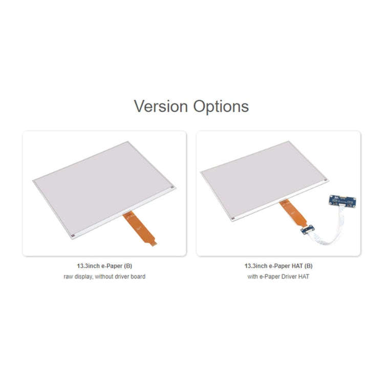 Waveshare 13.3inch 960×680 Pixels SPI Communication E-Ink Display, Spec: Module Version