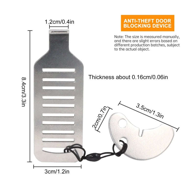Female Self-defense Anti-theft Home Hotel Anti-lock Door Blocker(Stainless Steel)