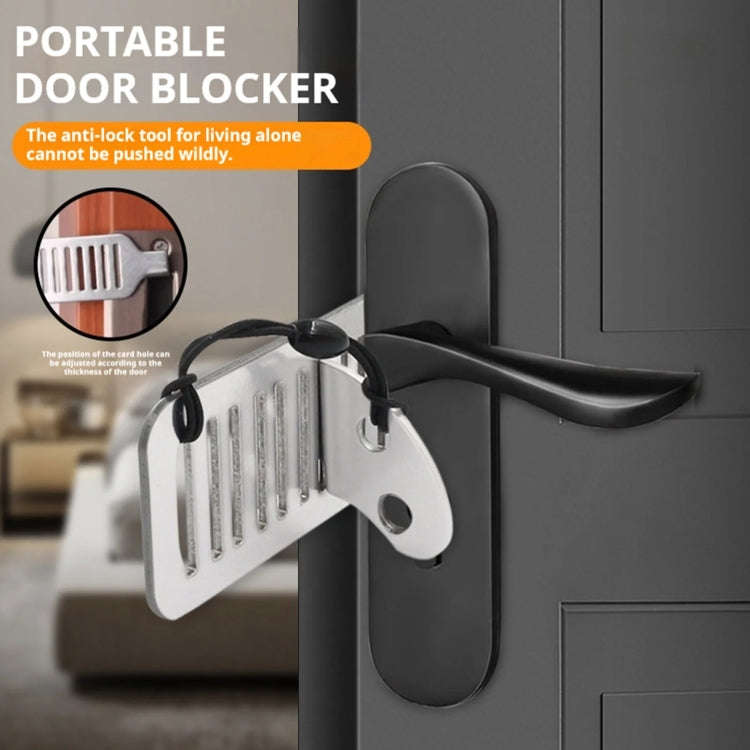 Female Self-defense Anti-theft Home Hotel Anti-lock Door Blocker(Stainless Steel)
