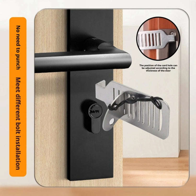 Female Self-defense Anti-theft Home Hotel Anti-lock Door Blocker(Stainless Steel)