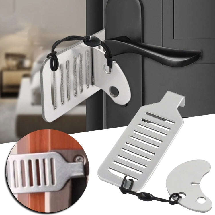 Female Self-defense Anti-theft Home Hotel Anti-lock Door Blocker(Stainless Steel)