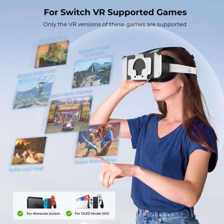 DEVASO Compatible With Switch / Switch OLED Display Game Console HD 3D VR Glasses Headband Adjust...