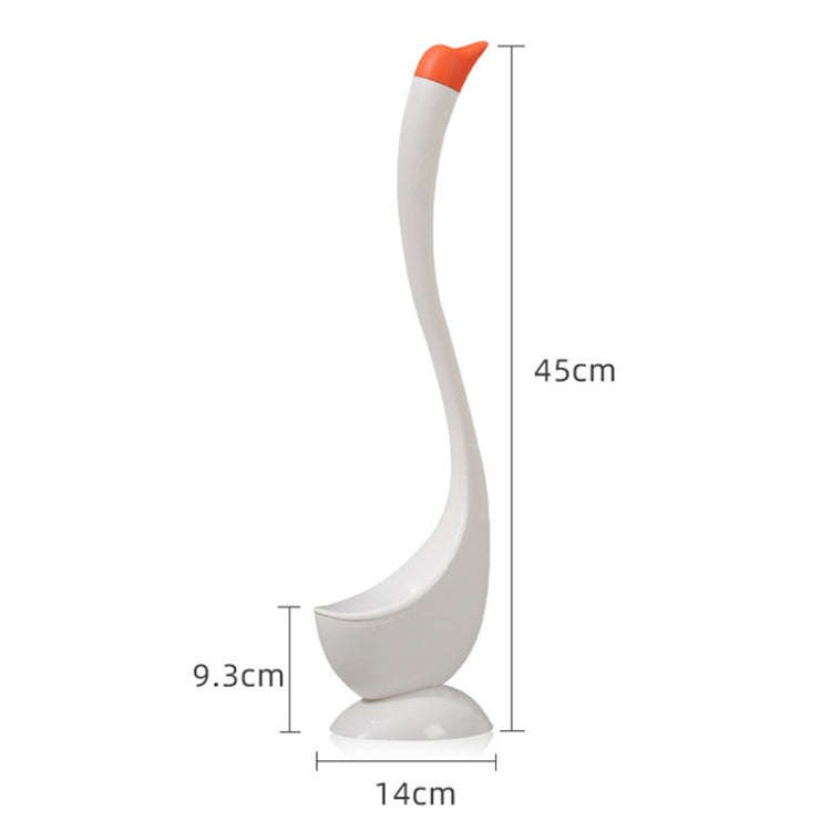 Bathroom Household Soft Bristle Elbow Toilet Cleaning Brush With Base(Black)