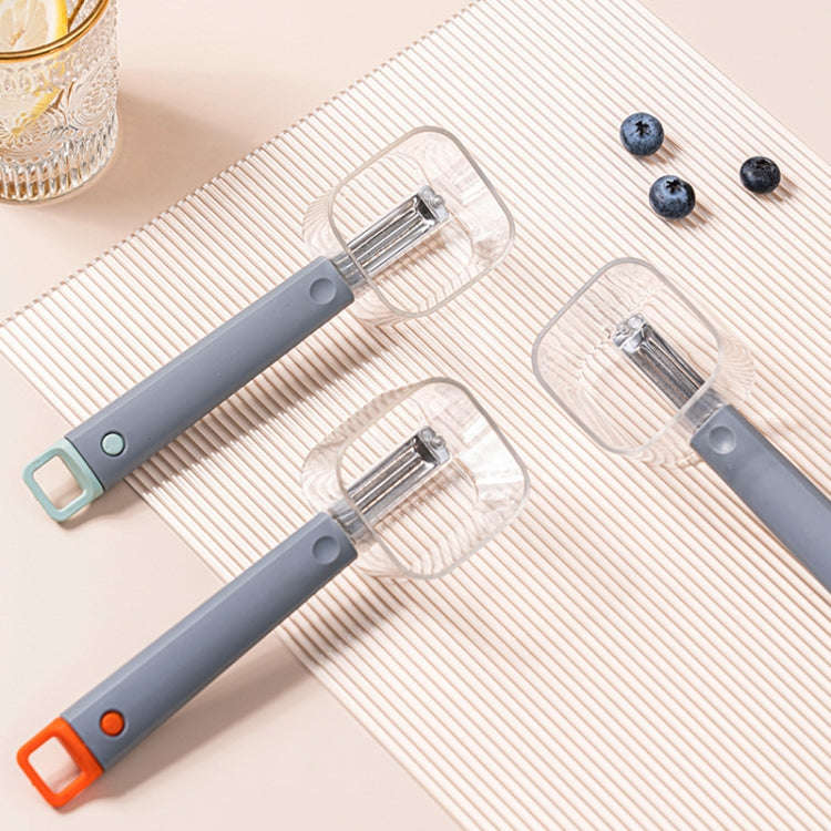 Kitchen Stainless Steel Long Handle Single Heads Vegetable And Fruit Peeler(Gray)